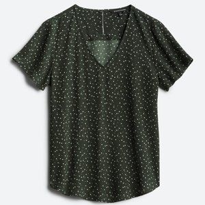 41 Hawthorn Zari V-Neck Flutter Sleeve Blouse - M